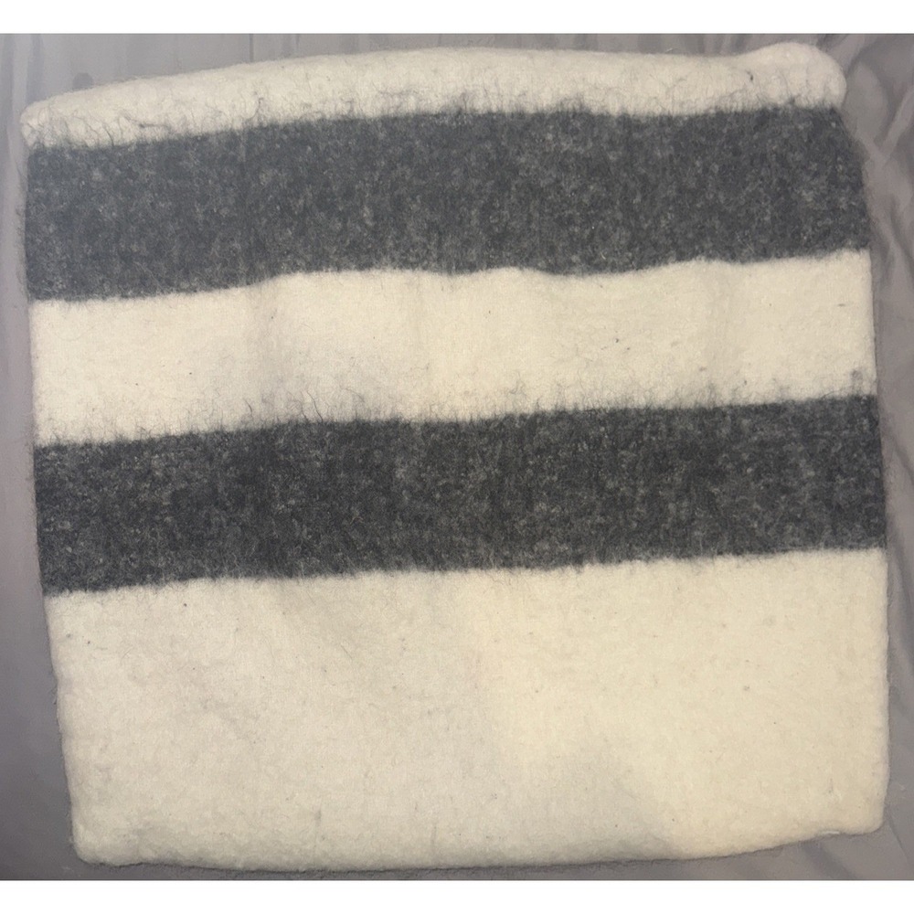 Restoration Hardware RH Alpaca Striped Pillow Cover 20x20 Cream Grey  FLAW